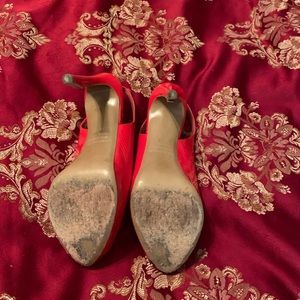 Nicholas Kirkwood orange sling back heels